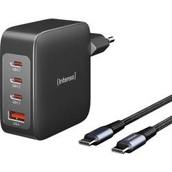 Intenso W140A3C + C520C black USB Ladegerät 140 W 3x USB-C®, 1x USB-A QC 4+, USB PD 3.1, PPS Schwarz Innenbereich GaN,