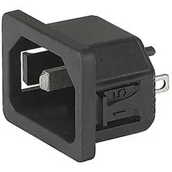 Schurter 6102.5220 Kaltgeräte-Steckverbinder Stecker, gerade Gesamtpolzahl: 2 10 mA Schwarz 1 St.