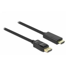 Delock HDMI / DisplayPort Anschlusskabel DisplayPort Stecker, HDMI-A Stecker 3 m Schwarz 82435 verdrillt, vergoldete
