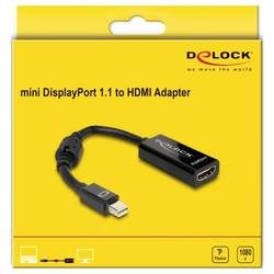 Delock 65099 Mini-DisplayPort / HDMI Adapter [1x Mini-DisplayPort Stecker - 1x HDMI-Buchse] Schwarz 12 cm