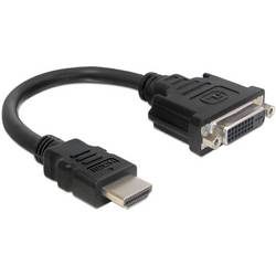 Delock 65327 HDMI / DVI Adapter [1x HDMI-Stecker - 1x DVI-Buchse 24+5pol.] Schwarz 0.20 m