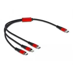 Delock USB-Ladekabel USB 2.0 USB-C® Stecker, USB-C® Stecker, USB-Micro-B Stecker, Apple Lightning Stecker 0.30 m