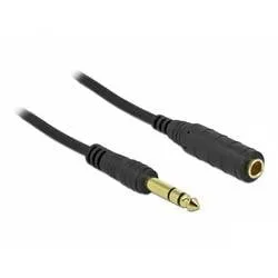Delock 86766 Klinke Audio Anschlusskabel [1x Klinkenstecker 6.35 mm - 1x Klinkenbuchse 6.35 mm] 10 m Schwarz