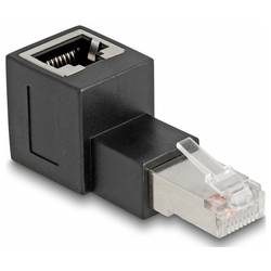 Delock RJ45 Netzwerk Adapter CAT 6a [1x RJ45-Stecker - 1x RJ45-Buchse] 0 mm Schwarz