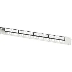 Digitus DN-91411-G 24 Port Patch-Panel 483 mm (19) 1 HE Stahl, Verzinkt, Schwarz, Schwarz (RAL 9005), Metall Unbestückt