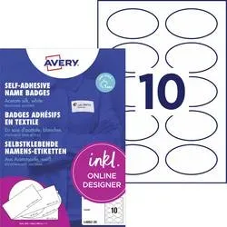 Avery Zweckform - AVERY ZWECKFORM Namensetiketten 85x50mm L4882-20 weiss 20 Blatt/200 Stk., One Size