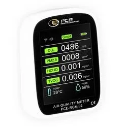 PCE Instruments Partikelzähler PCE-RCM 02 |400 ... 5.000 ppm |0 ... 1,999 mg/m³ |0 ... 9,999 mg/m³ |PM1 |PM2,5 |PM10