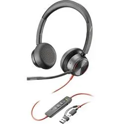 HP Poly Blackwire 8225 On Ear Headset kabelgebunden Stereo Schwarz Noise Cancelling Headset, Lautstärkeregelung,