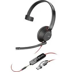 HP Poly Blackwire C5210 On Ear Headset kabelgebunden Mono Schwarz Noise Cancelling Headset, Lautstärkeregelung,