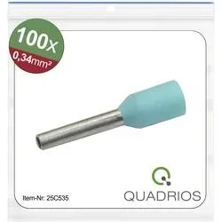 Quadrios 25C535 Aderendhülse 0.34 mm² Teilisoliert Türkis 100 St. Package