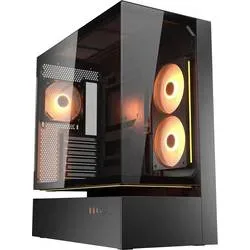Cougar CFV235 Midi-Tower PC-Gehäuse Schwarz 3 vorinstallierte Lüfter, Integrierte Beleuchtung, Seitenfenster,
