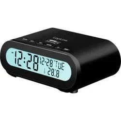 LogiLink SC0121 Radiowecker FM USB Fühlbare Tasten, Weckfunktion Schwarz