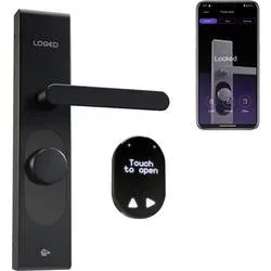 Shelly LOQED Touch Smart Lock Black Edition Türschlossantrieb, Türöffner-Steuerung Bluetooth, Wi-Fi