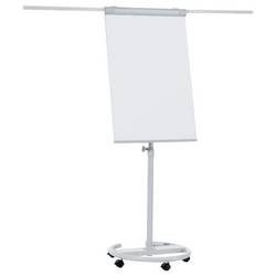 Franken Freihstehendes Flipchart Höhenverstellbar ECO Mobil 68 x 105cm Mit 5 Rollen und Stiftablage Grau