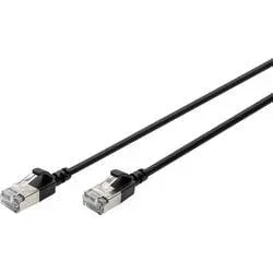 Digitus DK-1632-A-010S-BL RJ45 Patchkabel CAT 6a F/FTP 1 m Schwarz Farbcodiert, Geschirmt, mehrdrähtig, mit
