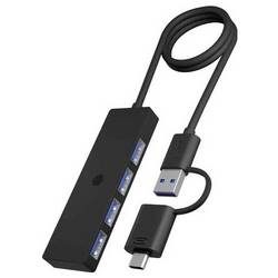 IB-HUB1424-C3, 4-Port USB Type-A Hub, Type-C®/A Anschluss, Kunststoff, schwarz
