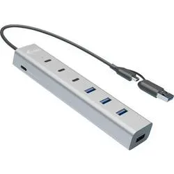 i-tec CAHUBMETAL7 USB-Hub 4+3 Port USB-A, USB-C® USB 3.1 Gen1 5 GBit/s Grau CAHUBMETAL7