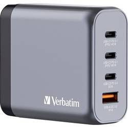 VERBATIM Charger 140W GaN grey 32203 3xUSB-C 1xUSB-A +Adapter UK/US