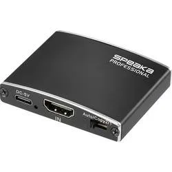 SpeaKa Professional SP-HDMIS-200 HDMI-Splitter mit Aluminiumgehäuse, Ultra HD-fähig 3840 x 2160 Pixel Schwarz