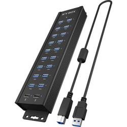 ICY BOX 61076 USB-Hub 20 Port USB-A USB 3.0 5 GBit/s Schwarz USB Hub