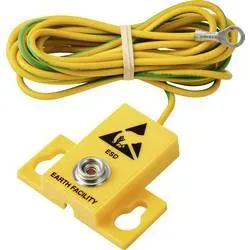TRU COMPONENTS Ringkabelschuh ESD-Erdungsstecker Durchgangswiderstand gewinkelt, inkl. Verbindungsleitung Bag