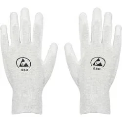TRU COMPONENTS ESD-Handschuh innenhandbeschichtet Kleider-Größe: S Polyamidfaser, PU-Beschichtung Bag