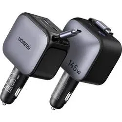 UGREEN EC604 145W Car Charger 2C1A Kfz Ladegerät 145 W USB-C® Buchse, USB-C® Stecker, USB-A Buchse Grau KFZ, LKW