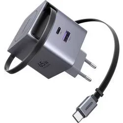 UGREEN X615 65W GaN Charger 1A1C Ladeadapter 65 W USB-C® Stecker, USB-C® Buchse, USB-A Buchse QC 2.0, QC 3.0, QC 4+, USB