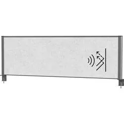 MAUL Tisch-Trennwand MAULconnecto, Akustikvlies 4000 g/m², Aluminiumprofil, B 1600 x H 500 mm, Akustik hellgrau, anthrazit