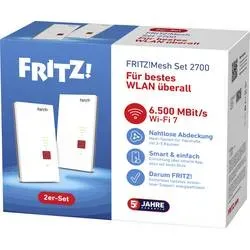 FRITZ! WiFi 7 Repeater FRITZ!Mesh Set 2700 2er-Set 20003142 WLAN, LAN 6.5 GBit/s WiFi 7, Mesh-fähig, App-Unterstützung