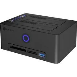 ICY BOX IB-1233CL-CR USB-B SATA 1 Port Klonstation 2.5 Zoll, 3.5 Zoll mit Clone-Funktion, mit Display, mit Kartenleser