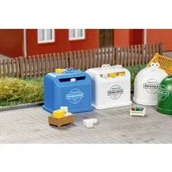 Auhagen 41695 H0 Recycling-Container mit Zubehör Bausatz
