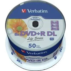 Verbatim 97693 DVD+R DL Rohling 8.5 GB 50 St. Spindel Bedruckbar