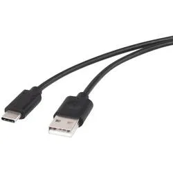 Renkforce USB-Kabel USB 2.0 USB-A Stecker, USB-C® Stecker 1.00 m Schwarz vergoldete Steckkontakte RF-4288947