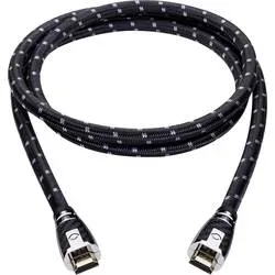 Oehlbach HDMI Anschlusskabel HDMI-A Stecker, HDMI-A Stecker 12.00 m Schwarz, Grau 11428 4K UHD, vergoldete