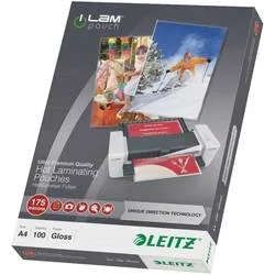 LEITZ Laminiertasche A4 74830000 glanz, 175my 100 Stk