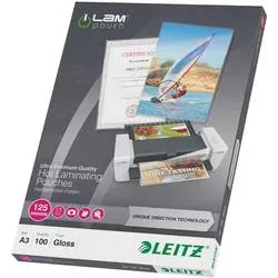 LEITZ Laminiertasche A3 74880000 glanz, 125my 100 Stk