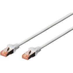 Digitus DK-1644-150 RJ45 Patchkabel CAT 6 S/FTP 15.00 m Grau Halogenfrei, verdrillte Paare, mit Rastnasenschutz,