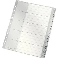Leitz Kunststoffregister 1260 DIN A4 Überbreite (volle Höhe) Grau 20-teilig 11-fach Kunststoff A - Z