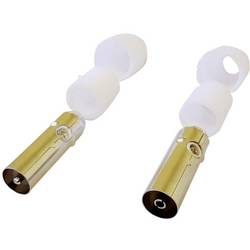 Koaxial-Steckverbinder Koax-Stecker, Koax-Buchse Schrauben Kabel-Durchmesser: 9.50 mm