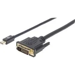 Manhattan Mini-DisplayPort / DVI Adapterkabel Mini DisplayPort Stecker, DVI-D 24+1pol. Stecker 1.80 m Schwarz 152150