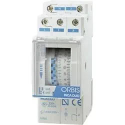 ORBIS Zeitschalttechnik OB330132 Zeitschaltuhr für Hutschiene INCA DUO D 230 V/AC