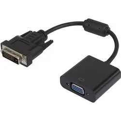 Renkforce RF-3301134 DVI / VGA Adapter [1x DVI-Stecker 24+1pol. - 1x VGA-Buchse] Schwarz mit Ferritkern, vergoldete