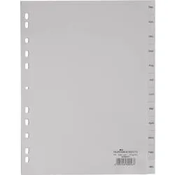 DURABLE Index-Haftstreifen Dez. - Jan. A4 Grau 12-teilig Polypropylen 11 Löcher 6507