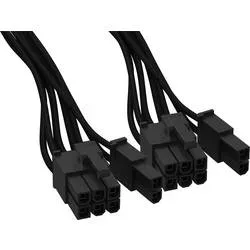 BeQuiet Computer, Strom Kabel [2x ATX-Stecker 8pol. (6+2) - 1x 12 PIN-Stecker (Netzteil)] 0.60 m Schwarz