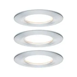 Paulmann Nova Bad-Einbauleuchte 3er Set LED LED 18 W IP44 Aluminium (gedreht)