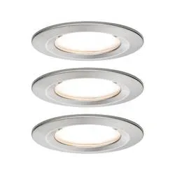Paulmann Nova Bad-Einbauleuchte 3er Set LED LED 18 W IP44 Eisen (gebürstet)