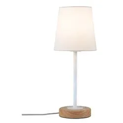 Paulmann Neordc Stellan 79636 Tischlampe LED E27 20 W Weiß, Holz