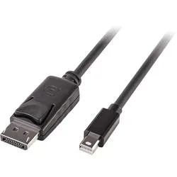 LINDY Mini-DisplayPort / DisplayPort Adapterkabel Mini DisplayPort Stecker, DisplayPort Stecker 2.00 m Schwarz 41646