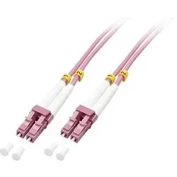 LINDY 46343 Glasfaser LWL Anschlusskabel 5.00 m Pink [1x LC-Stecker - 1x LC-Stecker] 50/125 µ Multimode OM4
